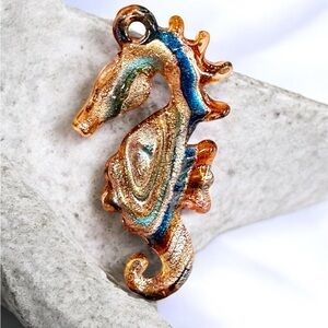 🌸🌊Colorful Seahorse glass Pendant